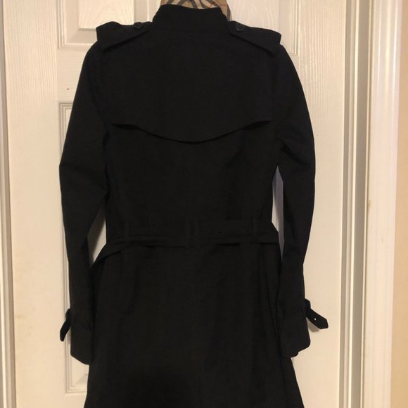 Burberry Women Trench Coat Jacket size 4 small blk - Picture 4 of 16